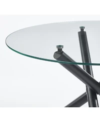 Streamdale Furniture Glass Dining Table - Modern Kitchen Table 110cm