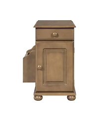 Streamdale Furniture Vintage Flip Top End Table with Usb & Drawer