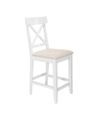 Streamdale Furniture 60" Farmhouse Counter Height Dining Set with Storage & Chairs, White