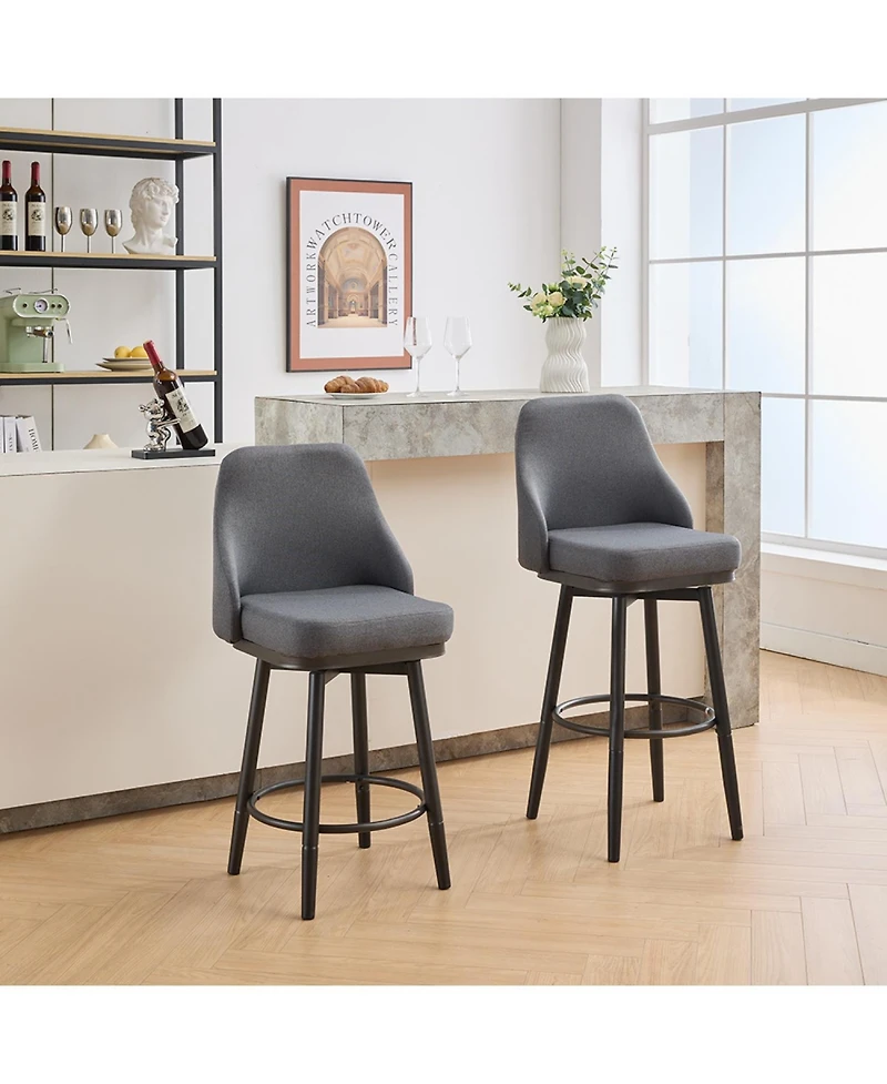 Streamdale Furniture Streamdale swivel bar & couter stool, 24"&30" adjustable, (set of 2) Fabric color