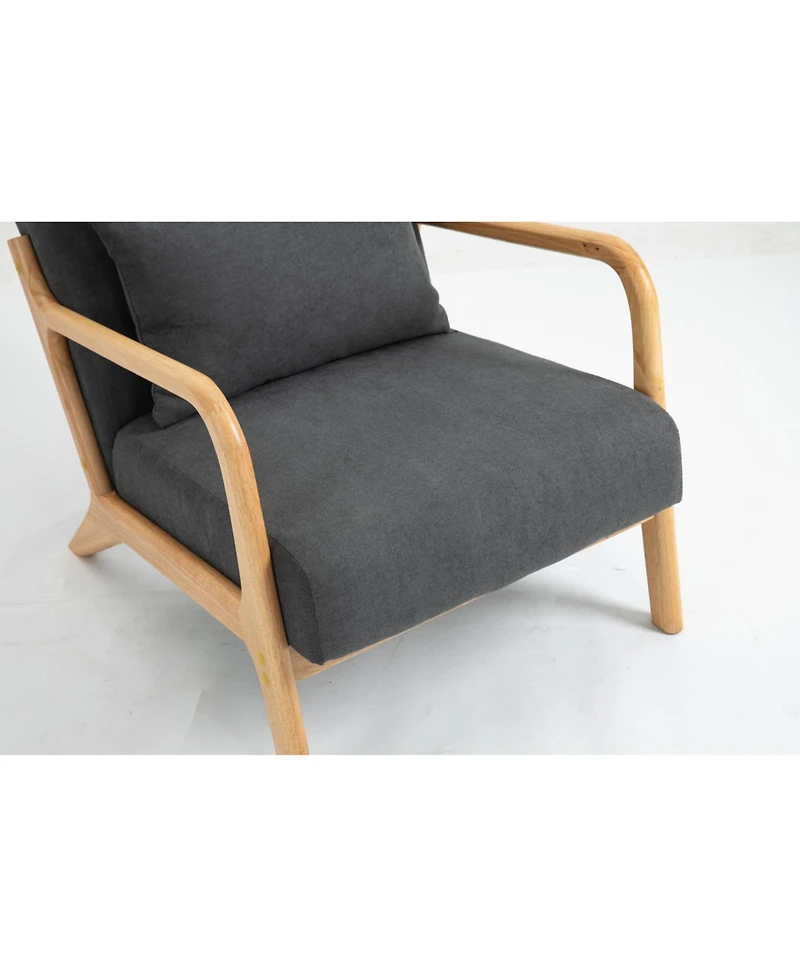 Streamdale Furniture Streamdale Mid Century Accent Chair with Wood Frame & Waist Cushion