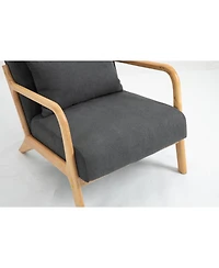 Streamdale Furniture Streamdale Mid Century Accent Chair with Wood Frame & Waist Cushion
