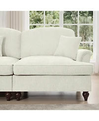 Streamdale Furniture Modular Sofa Set, Flared Arms, Removable Skirts, Beige White