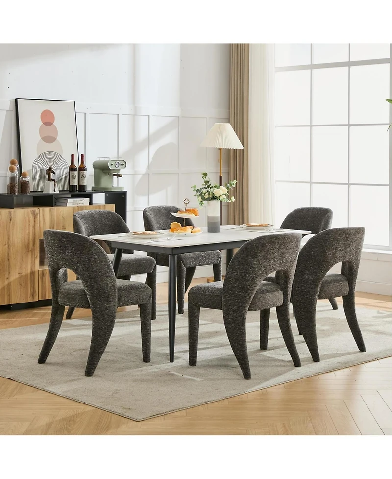 Streamdale Furniture Set of 2 Chenille Dining Chairs