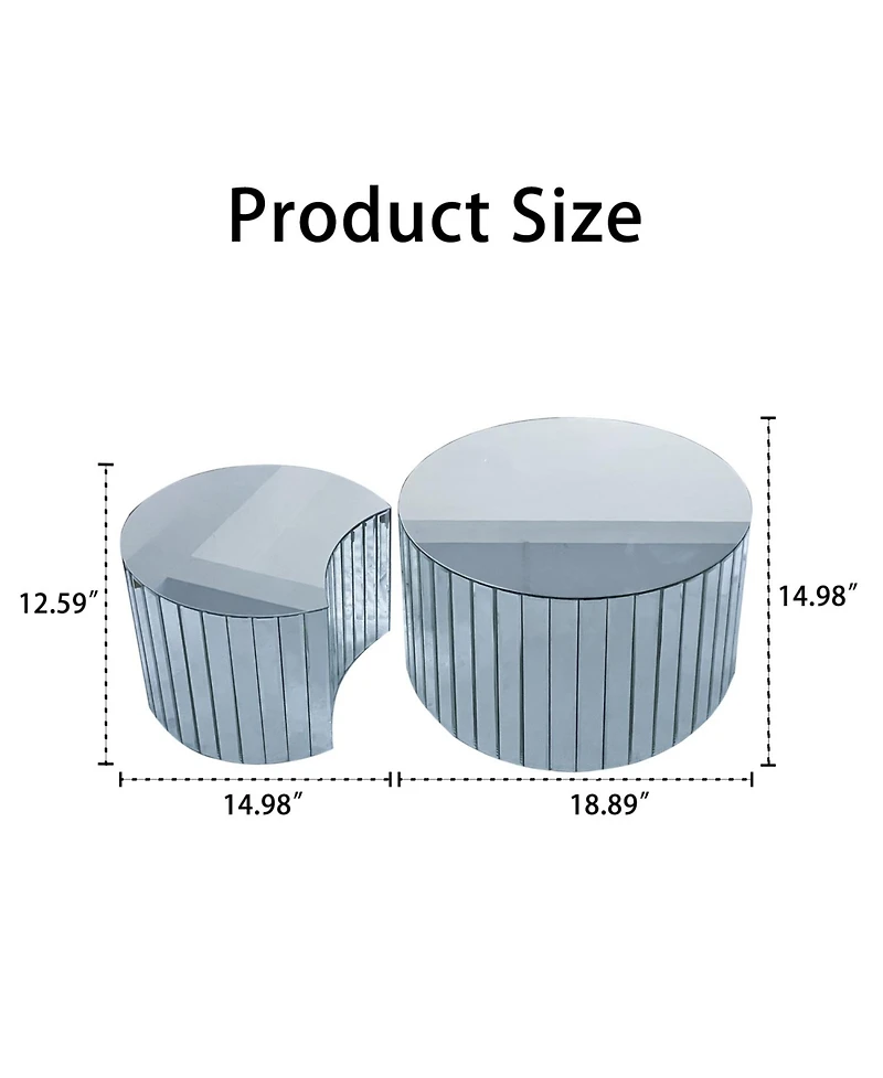 Streamdale Furniture Luxury Silver Mirror Coffee Table - Modern Living Room