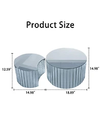 Streamdale Furniture Luxury Silver Mirror Coffee Table - Modern Living Room