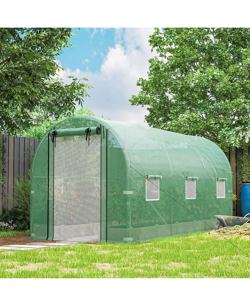 Outsunny Hoop house with Support Rods, Walk-in house,