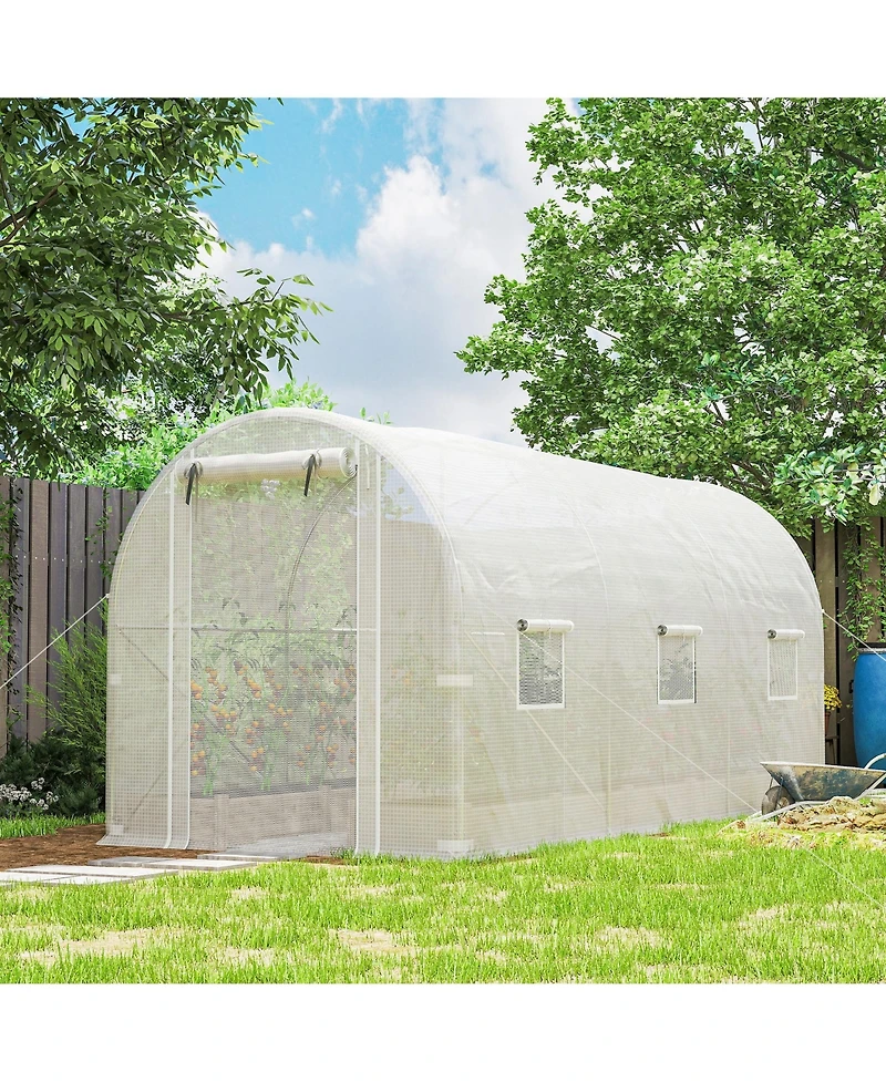 Outsunny Hoop house with Support Rods, Walk-in house,