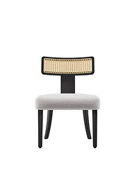 Streamdale Furniture Mid Century Rattan Dining Chairs - Set of 2 Black/Beige