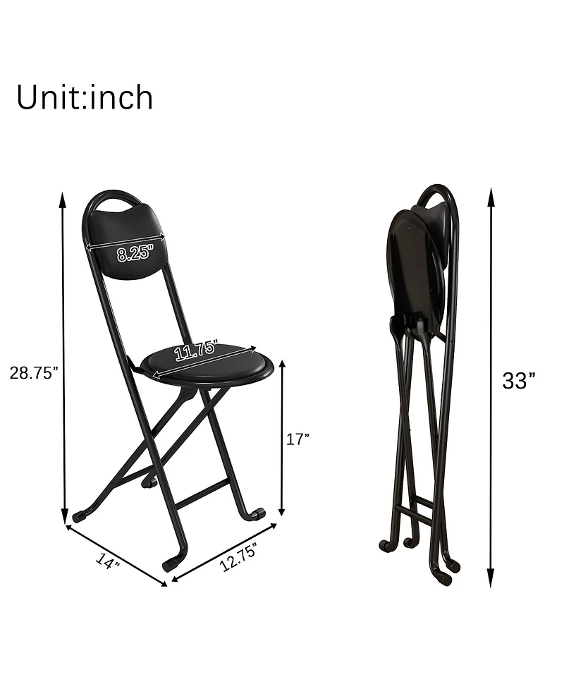 Streamdale Furniture Streamdale Folding Stool with Backrest - Padded