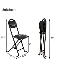 Streamdale Furniture Streamdale Folding Stool with Backrest - Padded