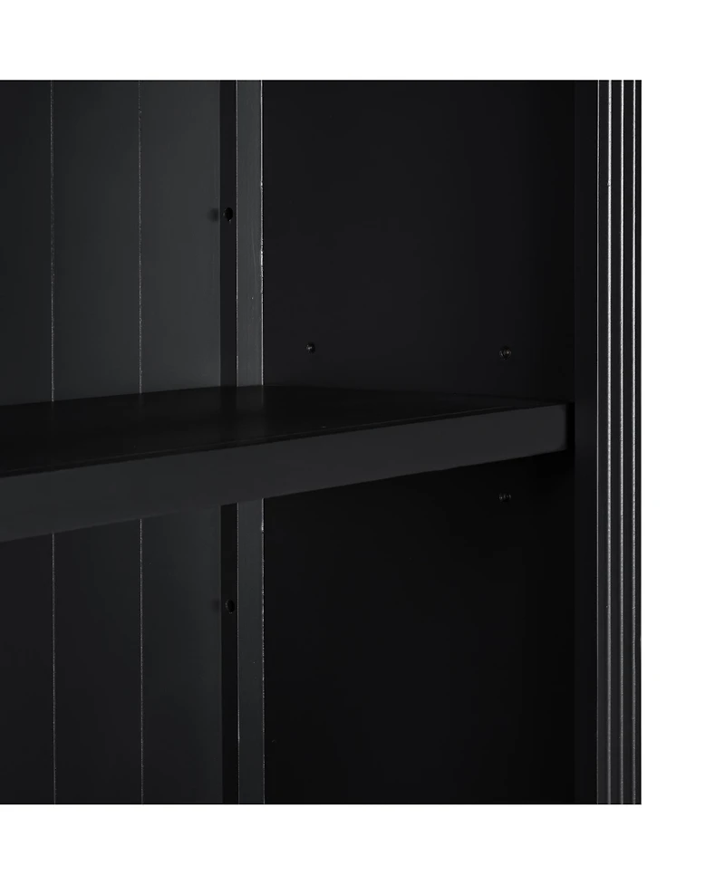 Streamdale Furniture Modern Bookcase with Glass Doors & Drawer - Black