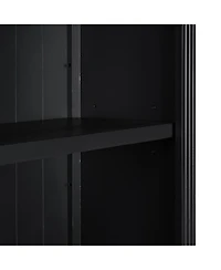 Streamdale Furniture Modern Bookcase with Glass Doors & Drawer - Black