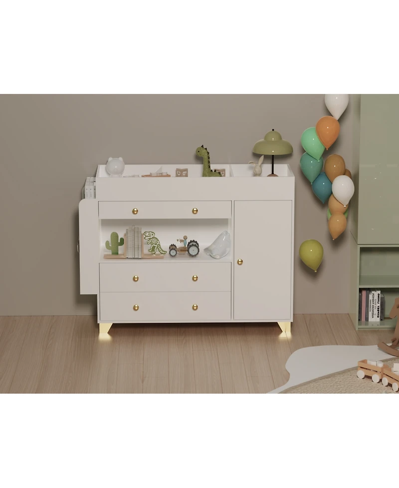 Streamdale Furniture Streamdale Modern Changing Table Dresser - 3 Drawers, White