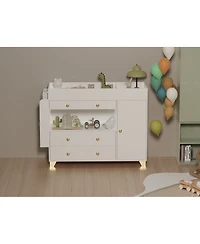 Streamdale Furniture Streamdale Modern Changing Table Dresser - 3 Drawers, White