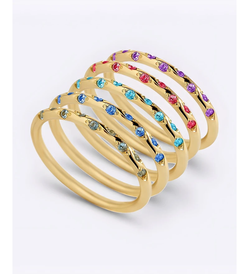 Mint & Lily Dainty Constellation Birthstone Ring Gold Plated Sterling Silver