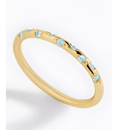 Mint & Lily Dainty Constellation Birthstone Ring Gold Plated Sterling Silver