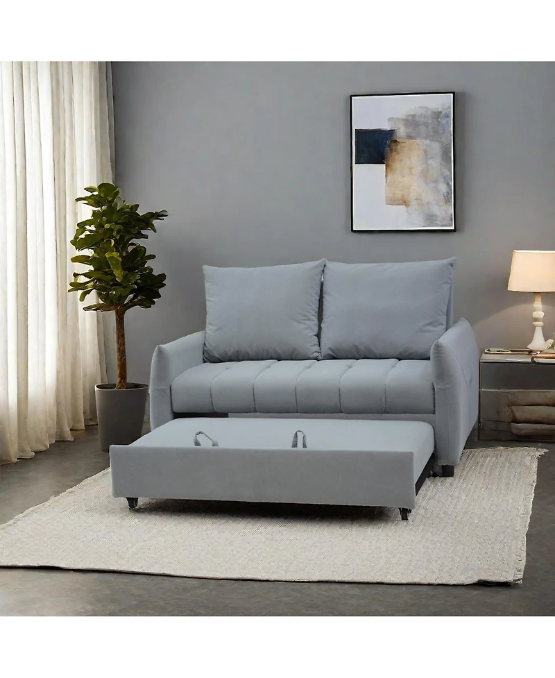 Streamdale Furniture 3-in-1 Velvet Sleeper Sofa with Storage