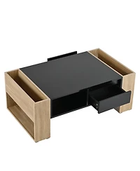 Streamdale Furniture Glossy Two-Tone Coffee Table with Storage