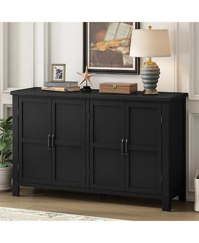 Streamdale Furniture 4-Door Sideboard with Adjustable Shelves and Retro Handles
