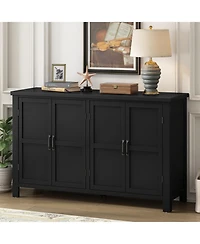 Streamdale Furniture 4-Door Sideboard with Adjustable Shelves and Retro Handles