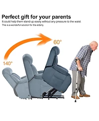 Streamdale Furniture Electric Power Lift Chair, Remote Control Recliner, Fabric Sofa for Elderly