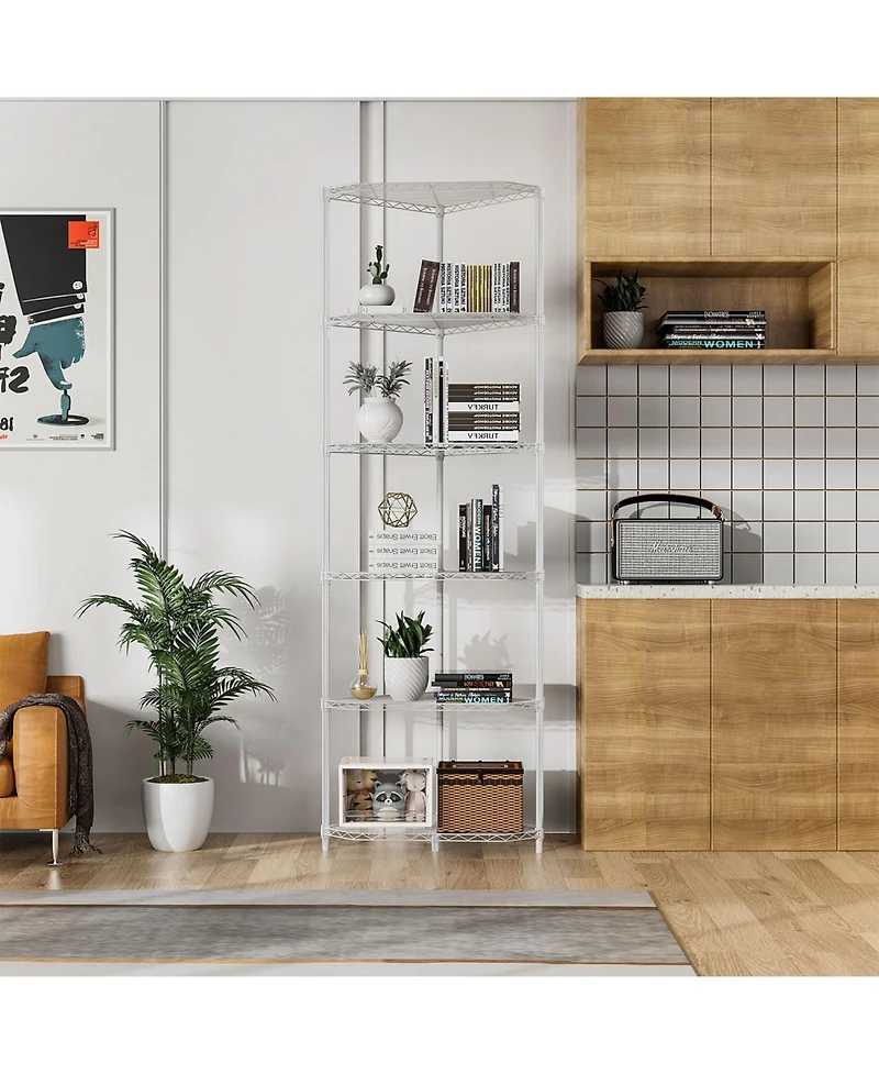 Streamdale Furniture Corner Wire Shelf Rack