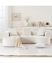 Streamdale Furniture Modular Sectional Sofa L-Shape Chaise Beige Corduroy