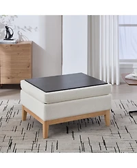 Streamdale Furniture 33.86" Boucle Storage Ottoman/Coffee Table
