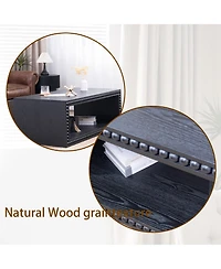 Streamdale Furniture Beaded Edge Coffee Table - 47.6" Rectangular, Open Shelf