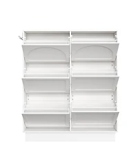 Streamdale Furniture Streamdale Elegant Narrow Shoe Cabinet with 6 Drawers & Hooks