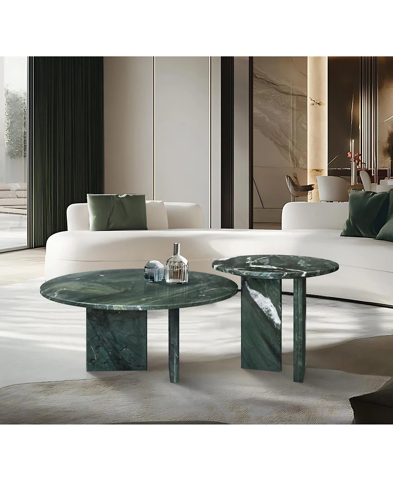 Streamdale Furniture Streamdale Marble Coffee Table Set - Natural Stone Living Room Tables