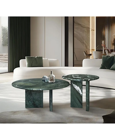 Streamdale Furniture Streamdale Marble Coffee Table Set - Natural Stone Living Room Tables