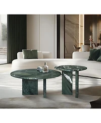 Streamdale Furniture Streamdale Marble Coffee Table Set - Natural Stone Living Room Tables