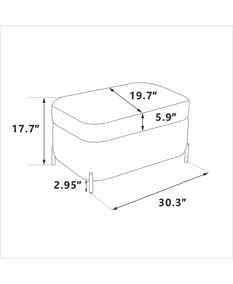 Streamdale Furniture Corduroy Storage Ottoman