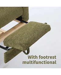 Streamdale Furniture Modern Rocking Chair with Wood Legs & Adjustable Footrest