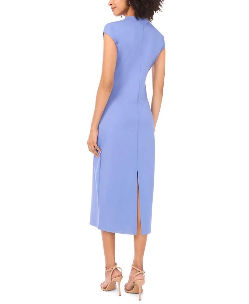Vince Camuto Women's Mock Neck Cap-Sleeve Midi Dress