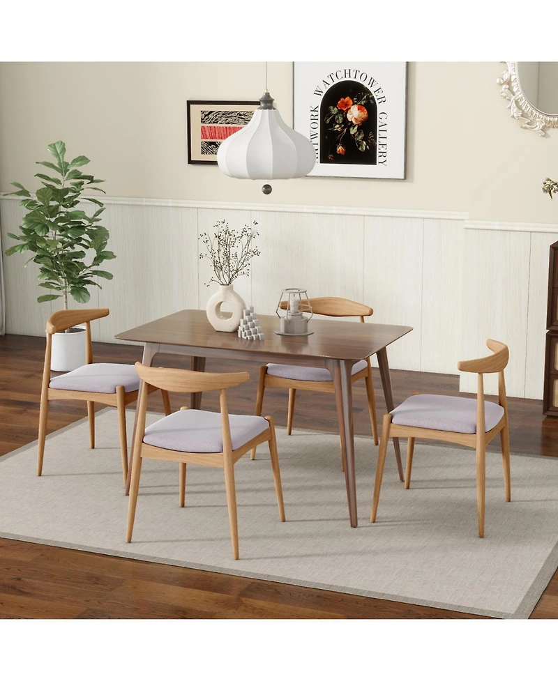 Streamdale Furniture Rubberwood Dining Chairs (Set of 2) - Natural/Beige
