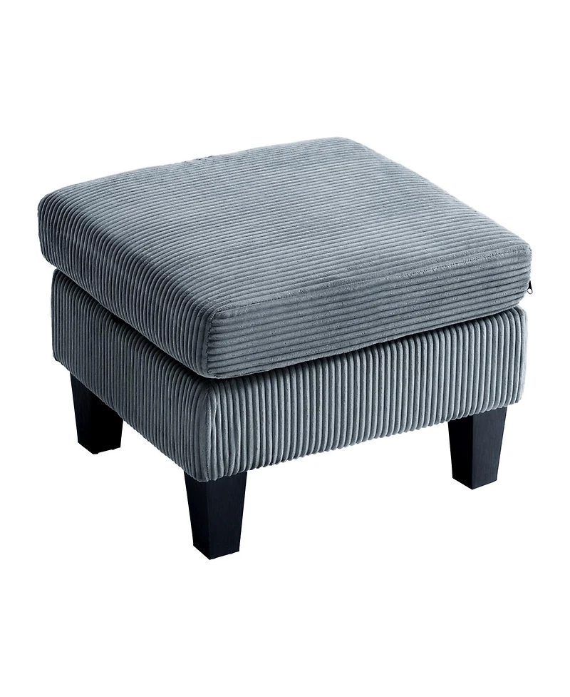 Streamdale Furniture L-Shaped Corduroy Sofa- Modern, Multi-Functional, Easy Assembly - Grey