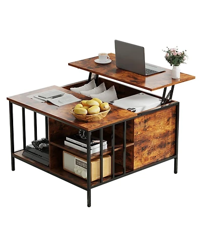 Streamdale Furniture Streamdale Farmhouse Lift Top Coffee Table - Adjustable Height, Storage, Hidden Compartment