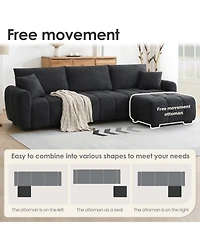 Streamdale Furniture 110" Modular Sectional Sofa with Ottoman