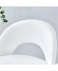 Streamdale Furniture White Pu Bar Chairs Metal Legs Set of 2