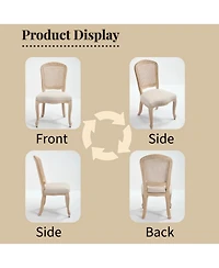 Streamdale Furniture Streamdale French Country Dining Chairs, Rattan Back, Set of 2