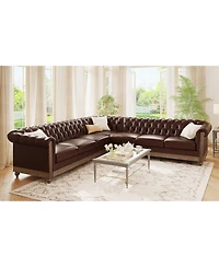Streamdale Furniture Comfy Large Sectional Sofa with Wooden Legs, Retro Style for Living Room