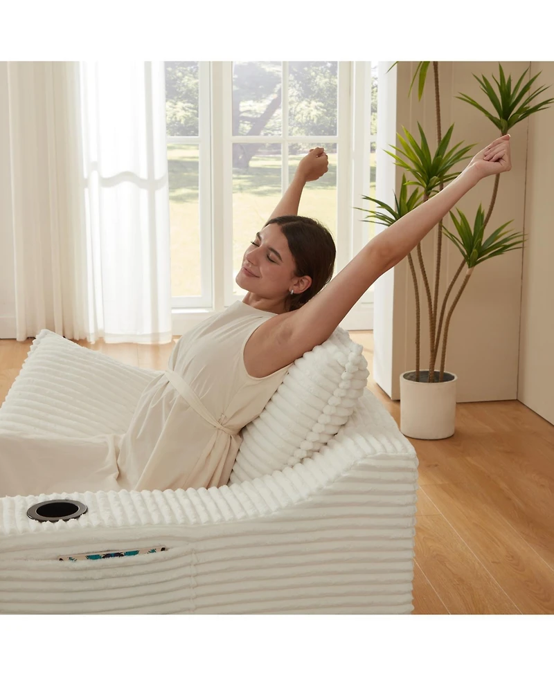 Streamdale Furniture Streamdale Modern White Sofa Lounge Chair