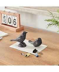 Danya B Brown Cast Iron Set of 2 Bird Sculptures