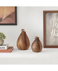 Danya B Hona Set of 2 Walnut Finish Hen Chicken Sculpture Figures