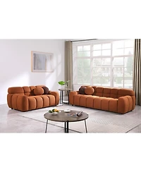 Streamdale Furniture 64.98"L Human Body Sofa, Marshmallow Boucle, 2-Seater