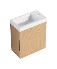 Streamdale Furniture 18.5" Wall-Mount Vanity, Resin Sink, Soft Close