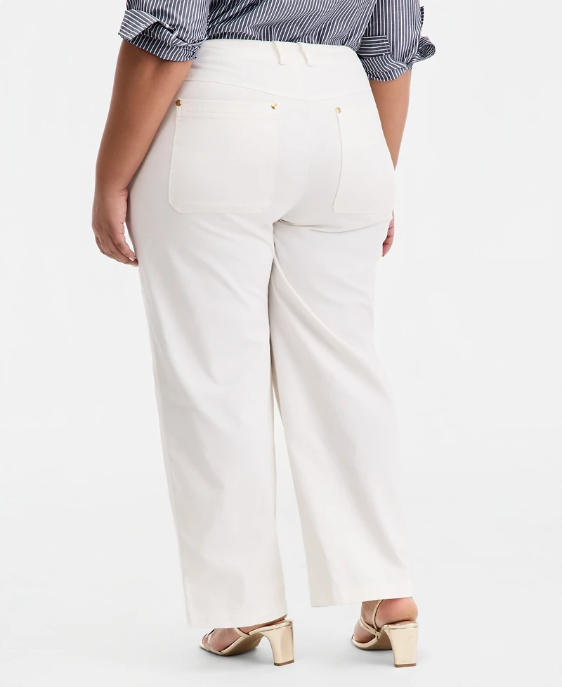 On 34th Trendy Plus High Rise Utility Straight Leg Pants, Macy's Exclusive